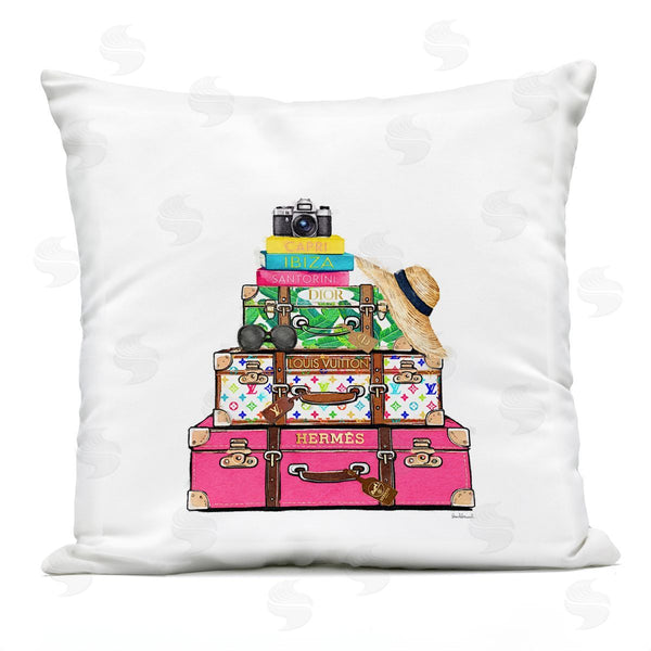 Stupell Industries Amanda Greenwood | Bold Glam Travel Cases Printed Throw Pillow