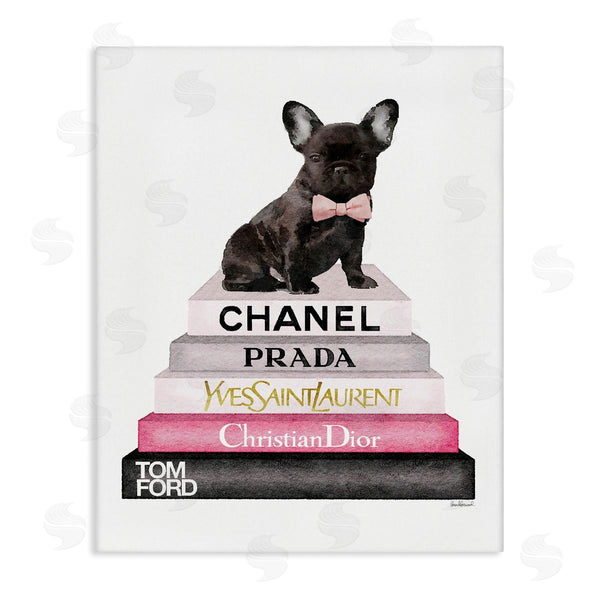 stupell industries Amanda Greenwood | Book Stack Fashion French Bulldog