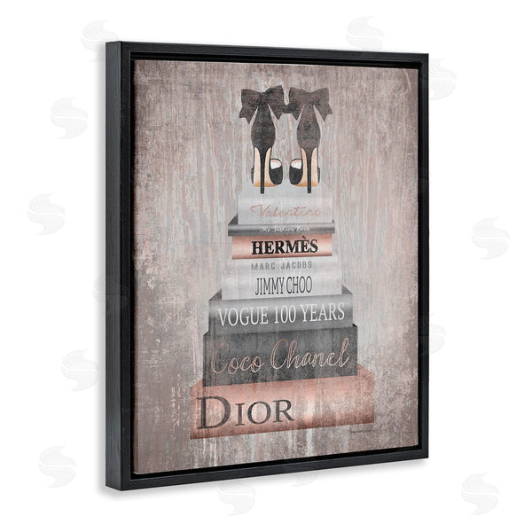 Stupell Industries Amanda Greenwood | Book Stack Heels Metallic Pink