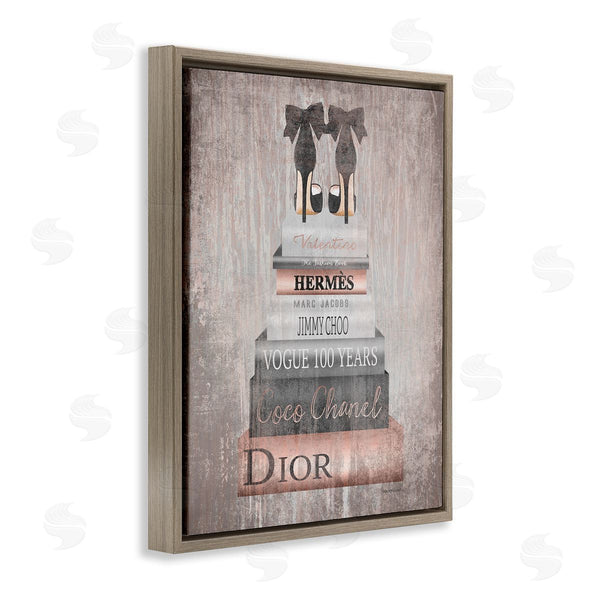 Stupell Industries Amanda Greenwood | Book Stack Heels Metallic Pink