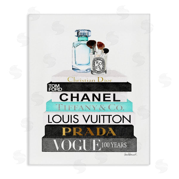 stupell industries Amanda Greenwood | Bookstack with Beauty Brushes