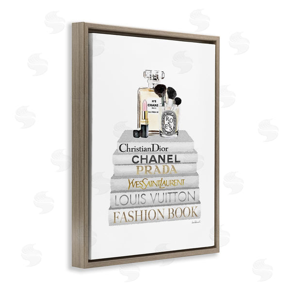 Stupell Industries Amanda Greenwood | Bookstack With Makeup Accessories