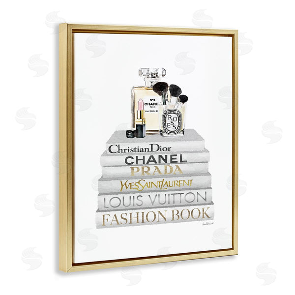 Stupell Industries Amanda Greenwood | Bookstack With Makeup Accessories