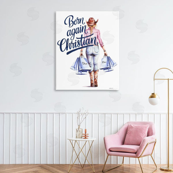 Stupell Industries Amanda Greenwood | Born Again Christian Cowgirl Wall Art