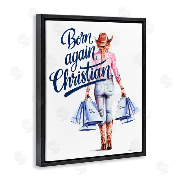 Stupell Industries Amanda Greenwood | Born Again Christian Cowgirl Wall Art