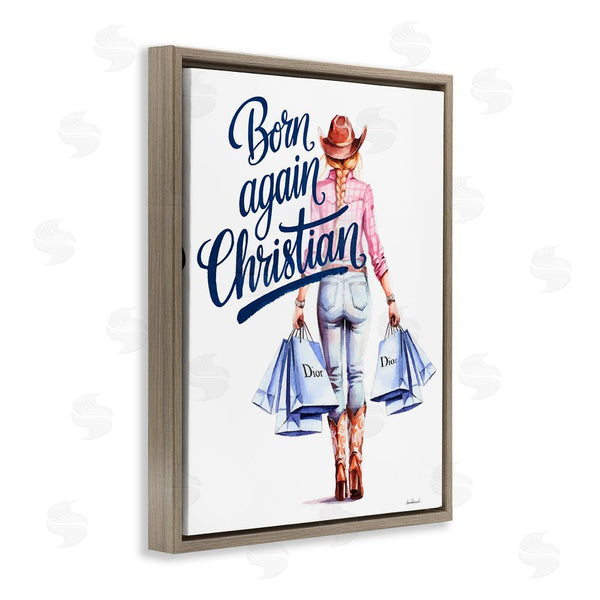 Stupell Industries Amanda Greenwood | Born Again Christian Cowgirl Wall Art