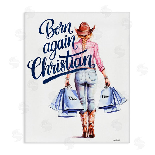 stupell industries Amanda Greenwood | Born Again Christian Cowgirl Wall Art