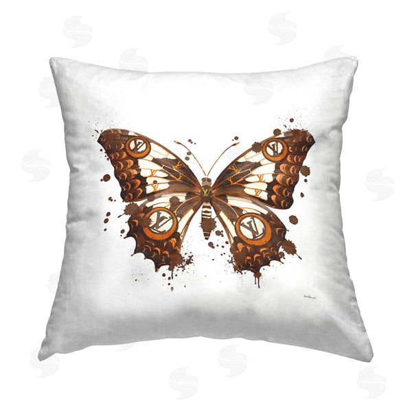stupell industries Amanda Greenwood | Brown Glam Butterfly Printed Throw Pillow