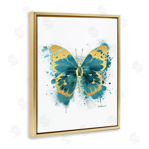 Stupell Industries Amanda Greenwood | Butterfly Abstract Blue Watercolor Painting
