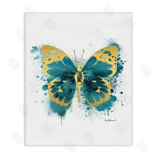 stupell industries Amanda Greenwood | Butterfly Abstract Blue Watercolor Painting
