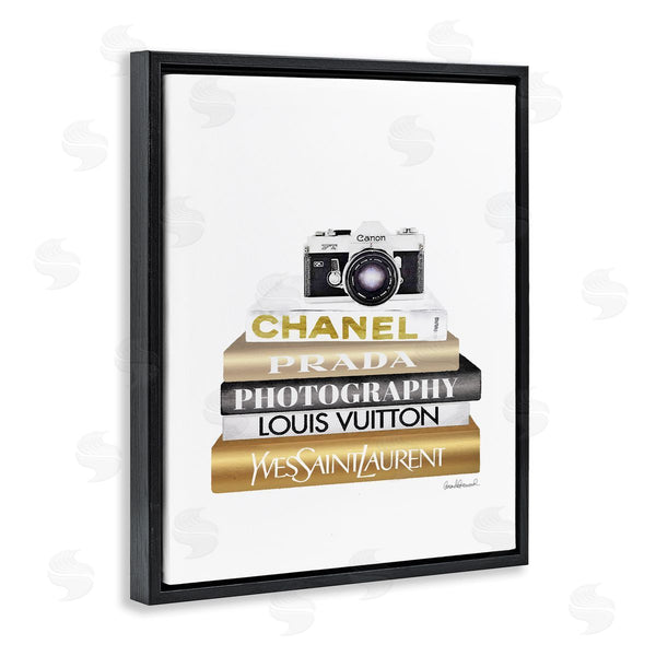 Stupell Industries Amanda Greenwood | Camera Gold Black Bookstack