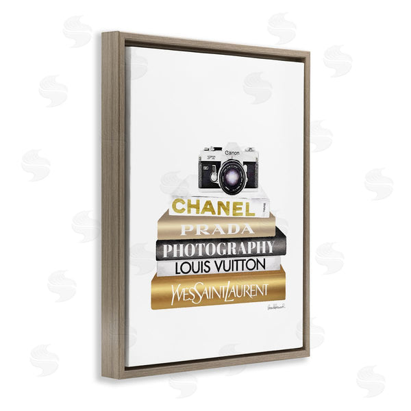 Stupell Industries Amanda Greenwood | Camera Gold Black Bookstack