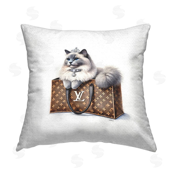 Stupell Industries Amanda Greenwood | Cat In Glam Purse Printed Throw Pillow