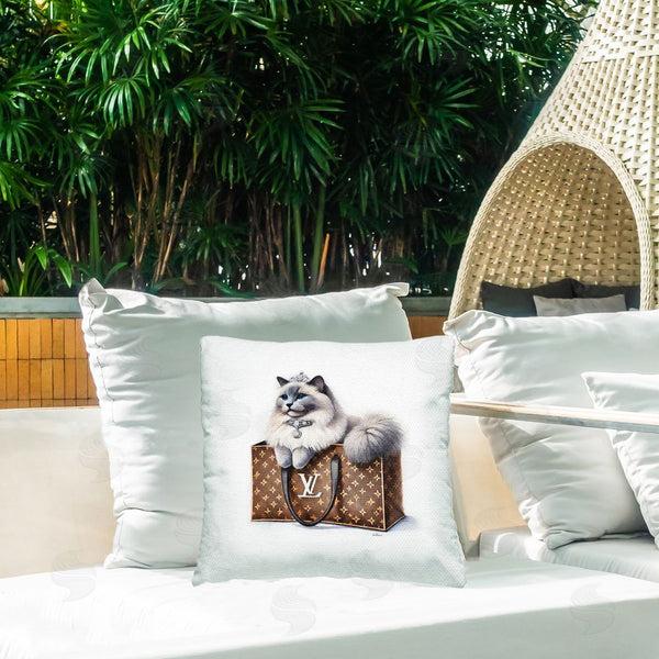 Stupell Industries Amanda Greenwood | Cat In Glam Purse Printed Throw Pillow