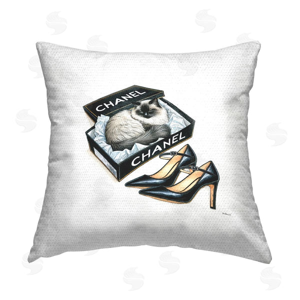 Stupell Industries Amanda Greenwood | Cat In Glam Shoebox Printed Throw Pillow