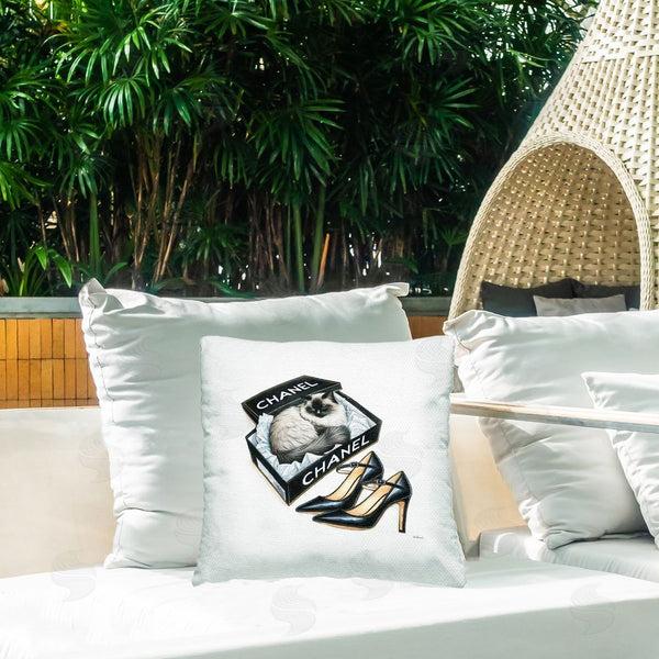 Stupell Industries Amanda Greenwood | Cat In Glam Shoebox Printed Throw Pillow