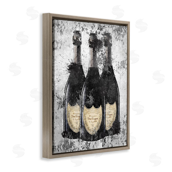 Stupell Industries Amanda Greenwood | Champagne Bottles Grey & Gold