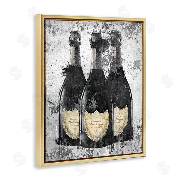 Stupell Industries Amanda Greenwood | Champagne Bottles Grey & Gold