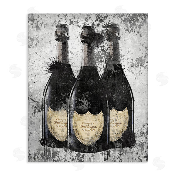 stupell industries Amanda Greenwood | Champagne Bottles Grey & Gold