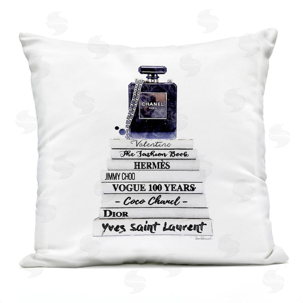 Stupell Industries Amanda Greenwood | Chic Books With Perfume Bottle Printed Throw Pillow