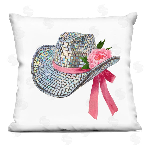 stupell industries Amanda Greenwood | Chic Bow on Disco Hat Printed Throw Pillow