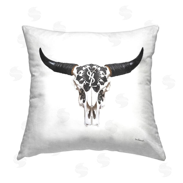 stupell industries Amanda Greenwood | Chic Brand Cattle Skull Printed Throw Pillow