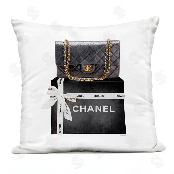 Stupell Industries Amanda Greenwood | Chic Quilted Purse Black Glam Fashion Brand Printed Throw Pillow