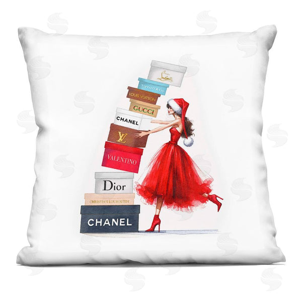 stupell industries Amanda Greenwood | Christmas Shopping Boxes Printed Throw Pillow