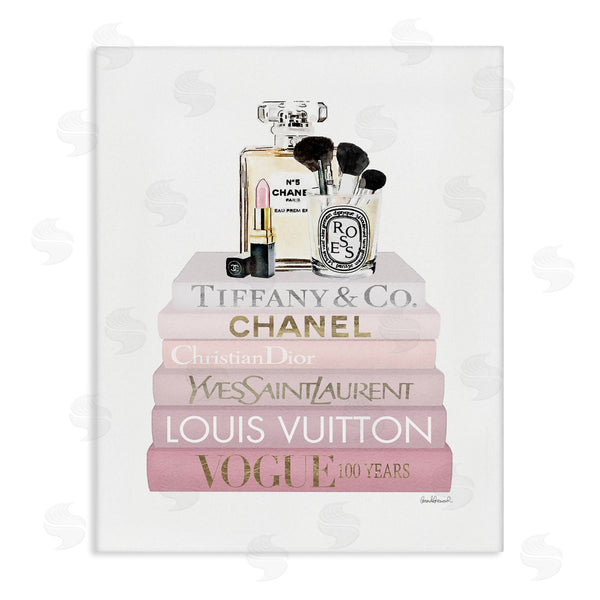 stupell industries Amanda Greenwood | Cosmetics Glam Pink Bookstack Wall Art