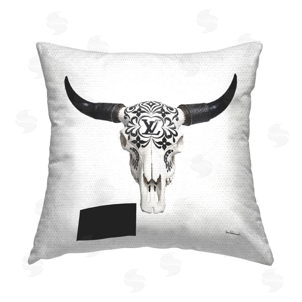 Stupell Industries Amanda Greenwood | Cowgirl Skull Glam Brand Printed Throw Pillow