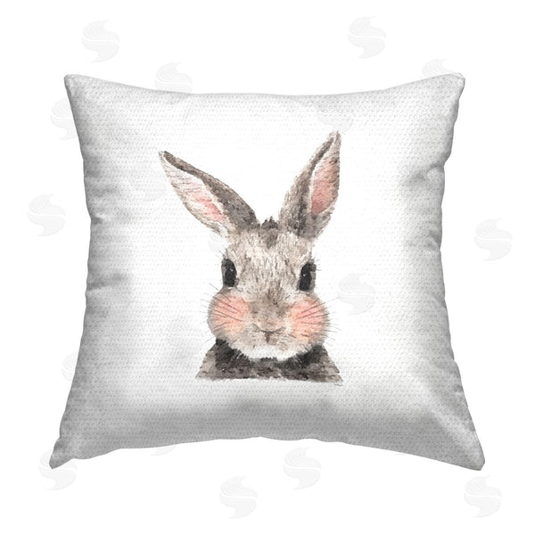 Stupell Industries Amanda Greenwood | Cute Bunny Face Pink Cheeks Printed Throw Pillow