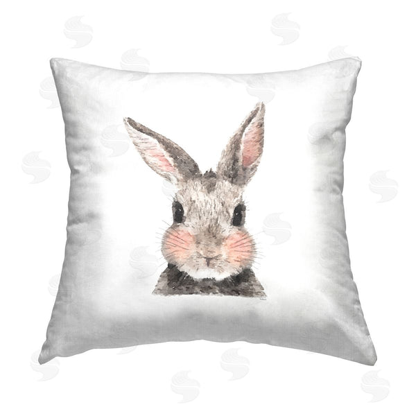 stupell industries Amanda Greenwood | Cute Bunny Face Pink Cheeks Printed Throw Pillow