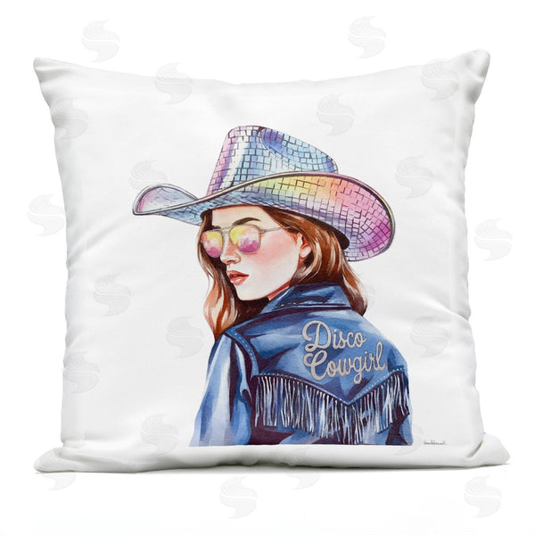 Stupell Industries Amanda Greenwood | Disco Cowgirl In Blue Printed Throw Pillow