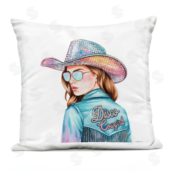 Stupell Industries Amanda Greenwood | Disco Cowgirl Portrait Printed Throw Pillow
