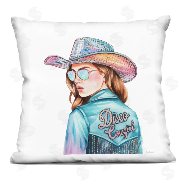 stupell industries Amanda Greenwood | Disco Cowgirl Portrait Printed Throw Pillow