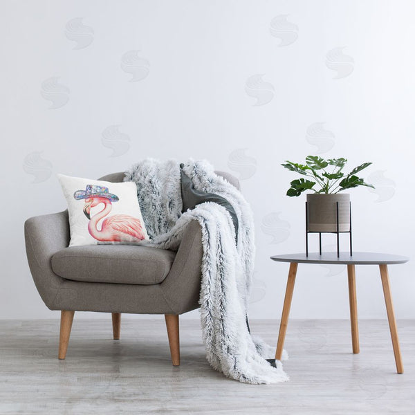 Stupell Industries Amanda Greenwood | Disco Hat On Flamingo Printed Throw Pillow