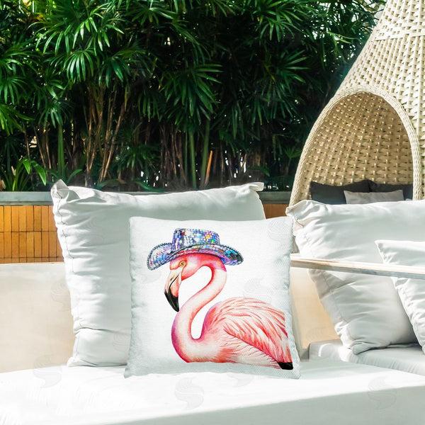 Stupell Industries Amanda Greenwood | Disco Hat On Flamingo Printed Throw Pillow