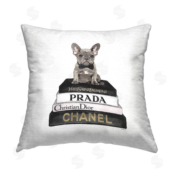 Stupell Industries Amanda Greenwood | Dog & Glam Books Printed Throw Pillow