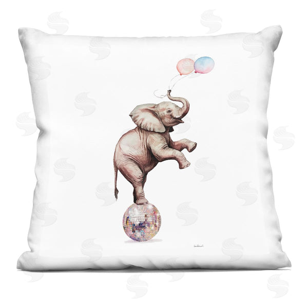 stupell industries Amanda Greenwood | Elephant & Balloons Disco Printed Throw Pillow