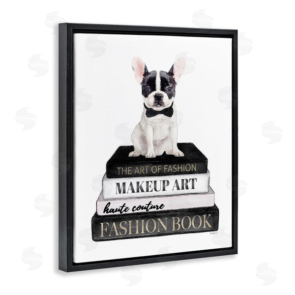 Stupell Industries Amanda Greenwood | Fancy Boston Terrier Bookcase Dog Fashion Apparel Wall Art