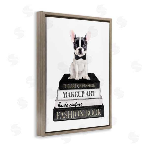 Stupell Industries Amanda Greenwood | Fancy Boston Terrier Bookcase Dog Fashion Apparel Wall Art