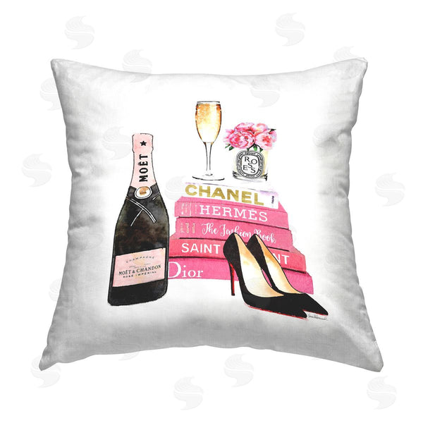 stupell industries Amanda Greenwood | Fashion Books Champagne Pink Glam Printed Throw Pillow