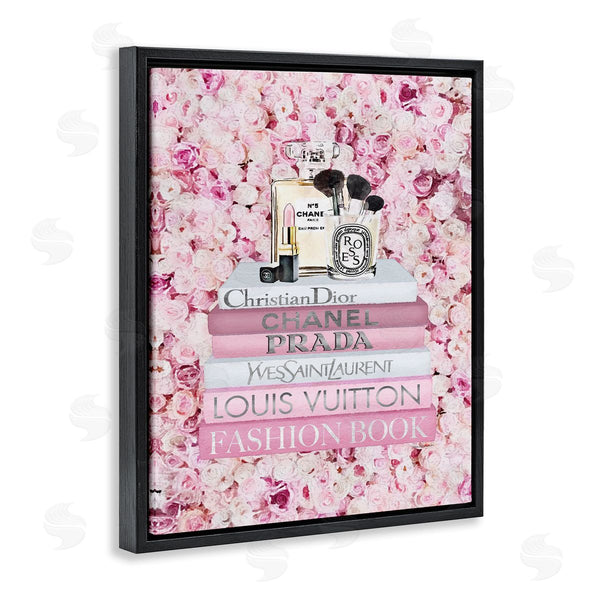 Stupell Industries Amanda Greenwood | Fashion Bookstack Over Pink Roses