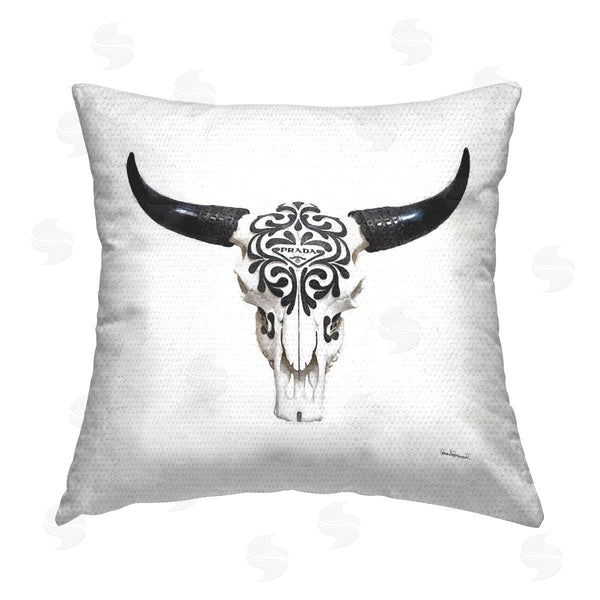 Stupell Industries Amanda Greenwood | Fashion Brand Cow Skull Printed Throw Pillow