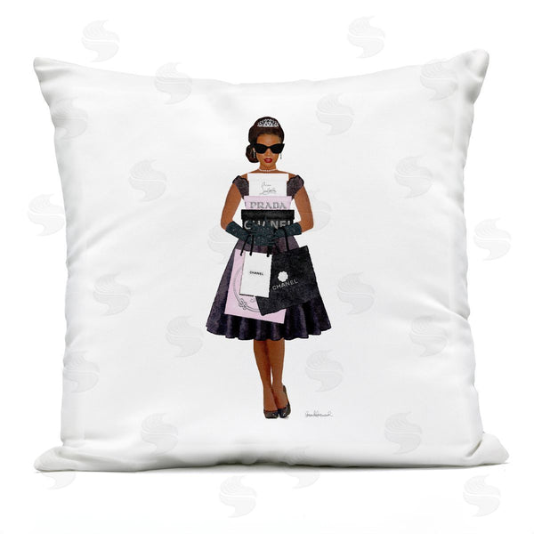 Stupell Industries Amanda Greenwood | Fashion Brand Shopping Girl Printed Throw Pillow