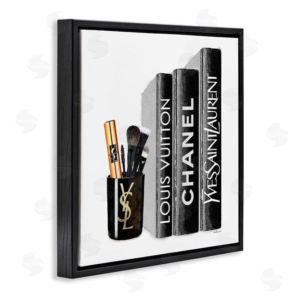 Stupell Industries Amanda Greenwood | Fashion Designer Makeup Bookstack Black Watercolor Wall Art