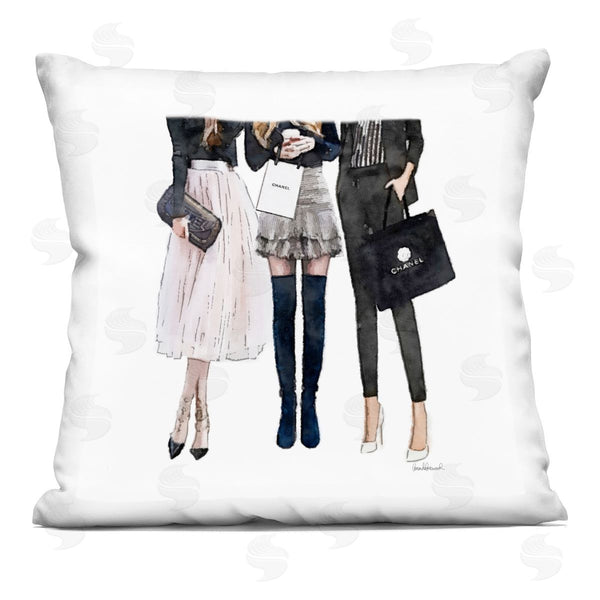 stupell industries Amanda Greenwood | Fashion Model Girls Glam Upscale Brands Printed Throw Pillow