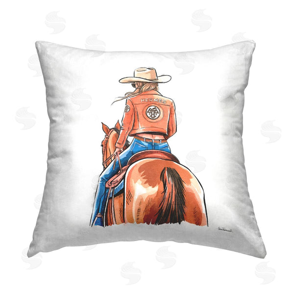 stupell industries Amanda Greenwood | Fashionable Chic Cowgirl Printed Throw Pillow