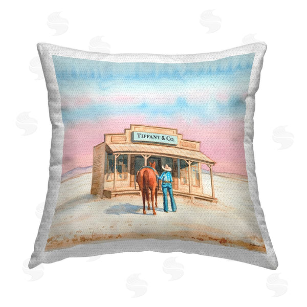 Stupell Industries Amanda Greenwood | Fashionista Cowgirl In Desert Printed Throw Pillow