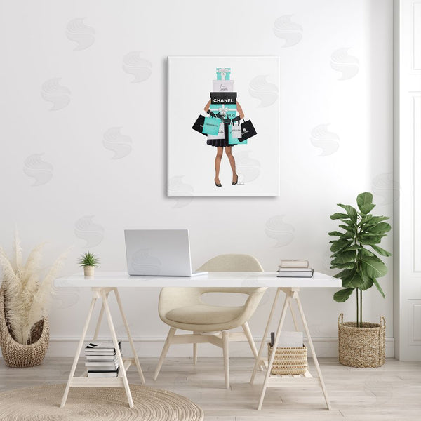Stupell Industries Amanda Greenwood | Fashionista Woman Shopping Chic Glam Bags Wall Art